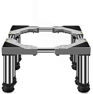 Washing Machine Stand Base Telescopic Length/Width 45-65cm Washer Dryer Stack Stands Anti-Vibration 4/8/12 Strong Feet Drum Washing Machine Shelf Base Reinforced for Fridge Freezer (12legs 10.6in