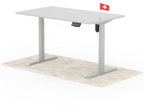 Standable ECO Höhenverstellbarer Schreibtisch 140 x 80 cm I elektrischer Office Table mit 3 Speicherstufen I Schreibtisch höheneinstellbar 70-115 cm I Büro-Tisch mit 1,8 cm Dicke