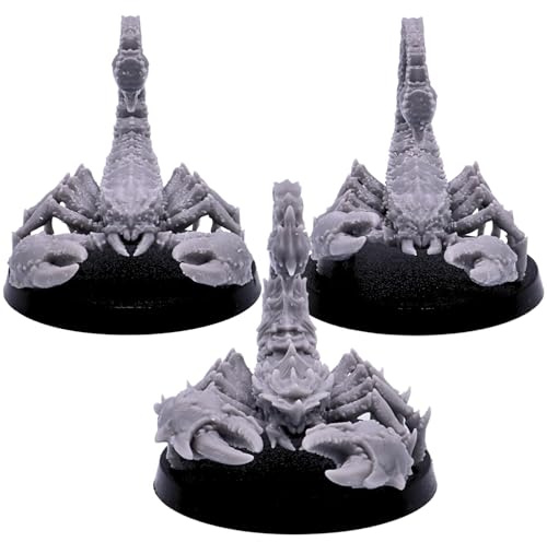 Forged Terrain Giant Scorpion 28mm Monster Miniatures Set – Perfect for Fantasy RPGs, D&D Tabletop Wargames Unpainted Bulk Figures for Wargaming
