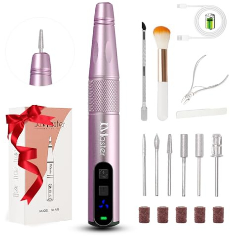 JCMaster Nagelfräser 11 in 1 für Gelnägel Acrylnägel, Kabellose Tragbare Nagelfeile für Anfänger und Profis, elektrisches Maniküre- und Pediküre-Set für Zuhause und Nagelstudios