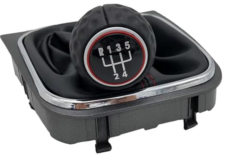 Toiumops Schaltknauf Schaltsack für VW Golf 6 MK6 GTI GTD R20/2009–2013, 5/6-Gang-Schaltknauf, Gamaschenmanschette