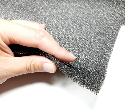 Filterschaum für Lüftungen Filterpad dunkel für Lüftungsanlagen und Klimanlagen Ersatzfilter anthrazit Filterschwamm geschäumter Filter dunkel Luftreiniger PPI Schaum (PPI 20 Höhe 6 mm)