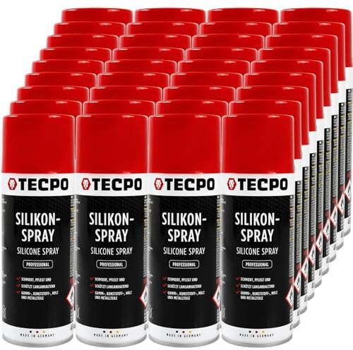 TECPO Spray de silicona lubricante, lubricante, lubricante, espray protector, producto de cuidado (36 x 400 ml)