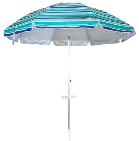 GARDENIA Ombrellone da Giardino Maiori Ø200 cm – Struttura in Alluminio, Telo Anti UV, Snodo Zincato, Stecche in Fibra di Vetro, Base a Trivella, Sacca con Tracolla