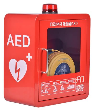 Gabinete Desfibrilador DEA Montado En Pared,cajaalmacenamiento Desfibrilador Acero Con Ventana Transparentes PVC,alarma Audible Y Recordatorio Luz Estroboscópica,compatible Con TodaslasmarcasDEA