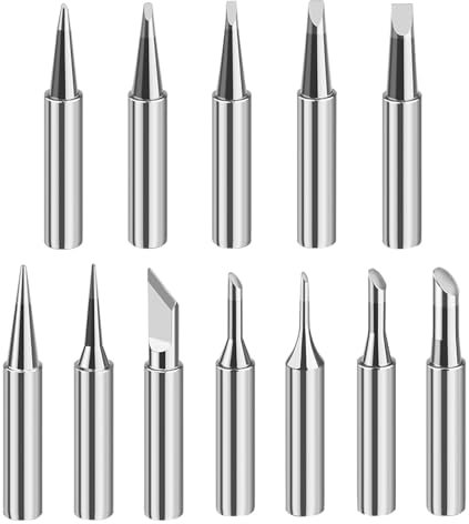 12Pcs Soldering Iron Tips 900M Welding Equipment Accessories Replacement Tip for Hakko Yihua Atten Quick Ryobi DIY Projects and More Soldering Station(12 Different Sizes)