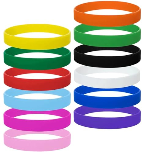 NHQZ 12 pulseras de silicona personalizadas, resistentes al agua y duraderas, aptas para niños y adultos.