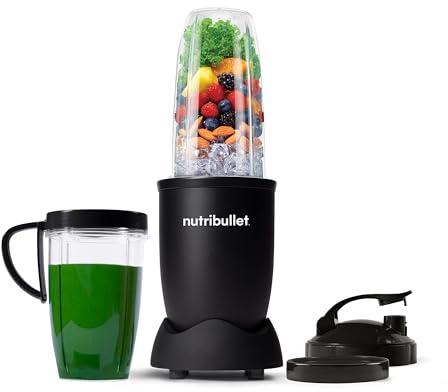 nutribullet Pro Personal Blender, Shakes, Smoothies, Food Prep, and Frozen Blending, 32 Ounce Cup, 24 Ounce Cup, Flip-top Travel Lid, 900 Watt, Matte Black, NB9-0901AK