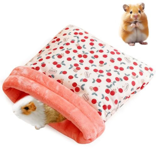 Ourdort Meerschweinchen Bett, Plüsch Meerschweinchen Bett, Kuschelhöhle, Waschbar,Winter,meerschweinchen Haus, Kleintierhaus für Chinchillas,Hamster, Igel,Frettchen,Bartagamen (Rosa)