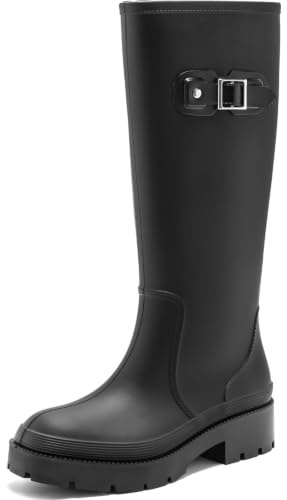 Lvptsh Bottes en Caoutchouc Imperméables pour Femme Bottes De Pluie Bottines de Pluie Antidérapant Jardin Boots Wellington Rain Boots