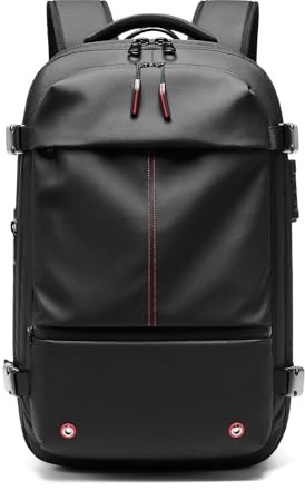 Vvikizy Vakuumdichter Kompressionsrucksack, Erweiterbarer Reiserucksack von 25 L auf 60 L mit 17-Zoll-Laptopfach und Regensicherem Design, für Geschäftsreisen, Wandern Im Freien