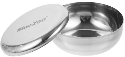 ROSENICE - Ciotola da barba in acciaio inox da uomo, ciotola da barba (argento)