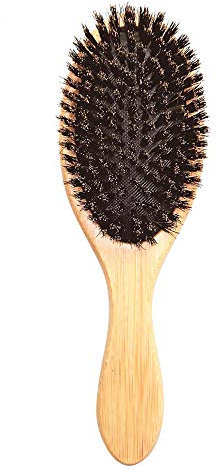 Brosse à cheveux Poignée en bambou naturel Poils de sanglier Brosse Anti-statique Cheveux Cuir chevelu Paddle Brosse à cheveux Gasbag Massage Peigne Outil de soins capillaires