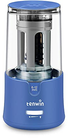 Elektrischer Bleistiftspitzer für Buntstifte, schneller Anspitzer für 6–12 mm Bleistifte, robust, für Büro, Schule, Klassenzimmer, Zuhause, tragbar, Auto-Stop