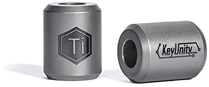 KeyUnity KA01 Titanium Paracord Bead - 2 Stück Messer Landyard Beads Outdoor EDC Zubehör für Armband Halskette Mini Taschenlampe Rucksack Schlüsselanhänger, Silber