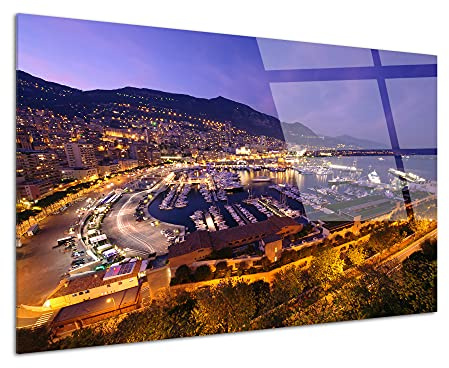DECLINA, tableau photo Monaco, décoration murale moderne, impression sur verre acrylique, tableau plexiglass urbain, art contemporain, photo paysage Méditerranéen, cadre mural design