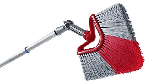 Teleskopstange Eckbesen 4 Meter Winkelbesen zum Reinigen Spinnweben entfernen Dreieckbesen verstellbar Aluminiumstange Ausziehbar Teleskop Stange