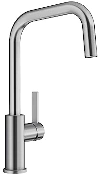 BLANCO JANDORA | Kitchen Mixer tap in Solid Stainless Steel | High-Pressure | Non-Return Valve | Ceramic Cartridge | Assured Water Quality & Water-Saving | [10.1x23.4x36.2 cm]