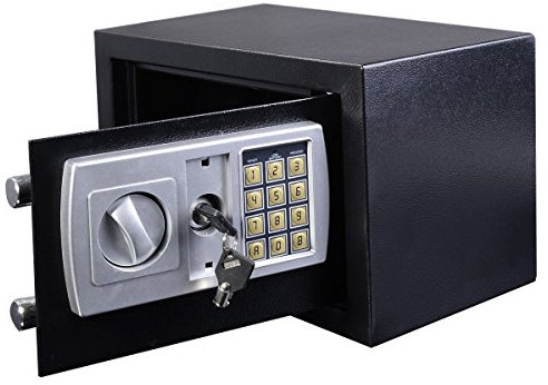 8,5L Coffre Fort Mural, Meubles Coffre-fort avec Serrure à Combinaison et 2 Clés d'urgence, Deux Boulon de Verrouillage, Pour Protéger Argent, Document, Bijoux, Noir-31x20x20cm