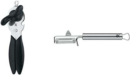 WMF Dosenöffner mit Kapselheber 20 cm, Kunststoff, Cromargan Edelstahl spülmaschinengeeignet & Profi Plus Kartoffelschäler Pendelklinge 19 cm, Pendelschäler einschneidig, Gemüseschäler