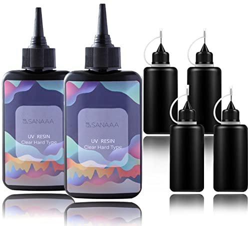 Tipo fino Resina UV 200g de curado rápido tipo duro transparente para sello de arcilla polimérica, vaso, bolígrafo, aretes de bricolaje para hacer joyas