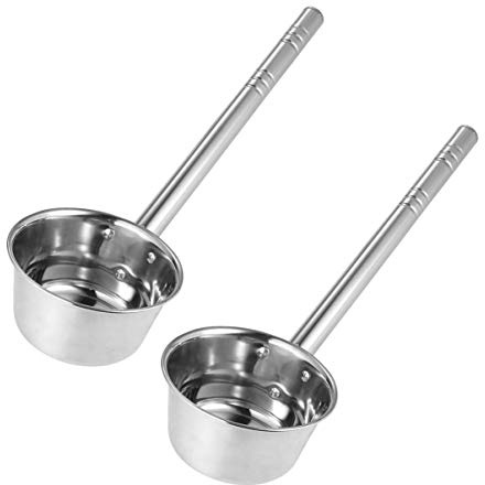 DOITOOL Long Handle Soup Ladle 2-Pack Stainless Steel Kitchen Serving Spoons Ergonomic Design for Cooking and Serving Soups 15.74In Length