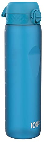 Ion8 Gourde 1l, 1000ml, Anti-Fuite, Facile à Ouvrir, Verrouillage Sécurisé, Poignée de Transport, Lavable en Lave-vaisselle, Sans BPA, Idéale pour le Sport et la Salle de Sport, Bleu