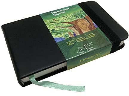 tumuarta Watercolor Sketchbook, 300 GSM, 9X14 CM, 25% Cotton Paper, Cold Press, 48 Pages, Watercolor Paper Sketch Book for Use As Travel Mixed Media Pad