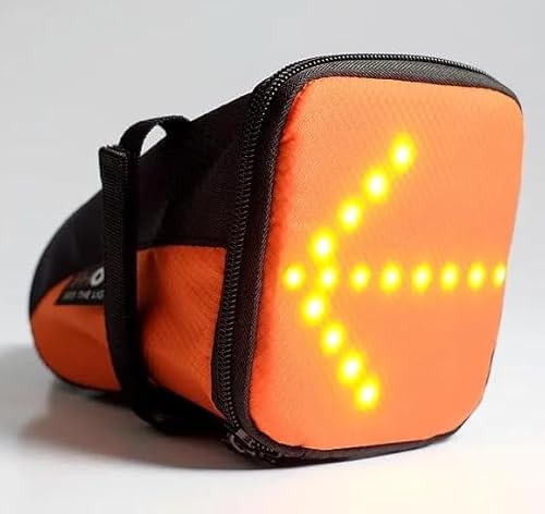 Ammaco FHOSS Indicator Signalling Saddle Seat Tail Bike Bag Turn Signal Indicating Bag Wireless Operated USB LED Water Resistant Riding Safety Orange - As seen on ITV's This Morning