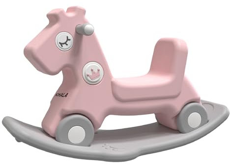 Devessport Caballito Balancín Kohala Baby 3 en 1 Balancín Unicornio Deslizante y Plataforma de Equilibrio Mecedor con 4 Ruedas para Niños de 18 a 72 Meses