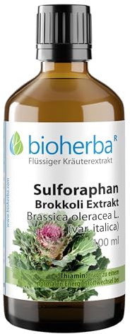 Sulforaphan Brokkoli Tropfen, Tinktur 100 ml – Brassica oleracea Extrakt mit Vitamin B1, Vegan von BIOHERBA PZN 18217869