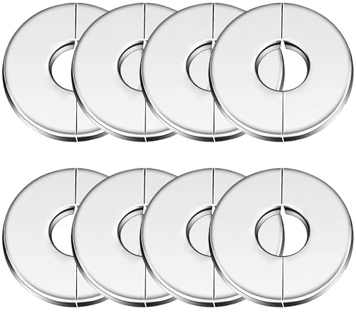 8 Pezzi Copri Tubi in Acciaio Inossidabile Flange Divise a Parete Collari per Tubi Rosetta Divisa Collare per Tubi Doccia Collare Copri Tubi Stufa Tubi Rosetta per Tubi da 1,1 Pollici di Diametro