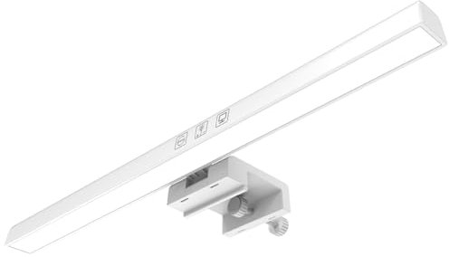 Meichoon Ordenador Pantalla Barra de Luz USB Lectura Lámpara de Escritorio Pantalla Protección Ocular 3 Modos de Luz Ajustar el Brillo Interruptor Táctil LE11 Blanco