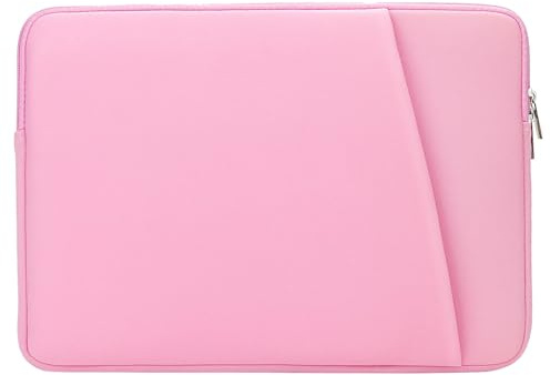 jooeer Funda Portatil 15,6 Pulgadas Bolsa Ordenador Compatible con 15,6” 16” Chromebook Notebook Computadora, Sleeve PC Acolchada Blanda con Bolsillo, Rosado