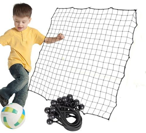 Fußball-Rebounder-Netz – Rebounder-Ersatznetz, Fußball-Rebound-Fangnetz, Trainingshilfe, Zielziel, Kickbackk, Feldtraining, Fußball-Netz, für Outdoor-Fußball, 90 x 90 cm, Schwarz