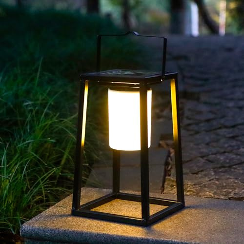 TRIROCKS Outdoor Solar Laterne Portable Helligkeit LED Nachttisch Laterne Portable Solar kabellose Lampe IP44 Wasserdicht Touch Control Outdoor Tischlampen für Patio Wandern Lesen Camping Garten