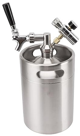 Mini máquina de barril de cerveza presurizado de acero inoxidable de 5 litros con grifo y válvula de salida ajustable, dispensador de barril de cerveza fácil de usar para distribuir uniformemente la