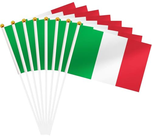 NJCXOLA 100 pcs Bandera palillo 14 * 21 cm Banderas Banderines de la República Italiana de, Bandera palillo, decoración del día Nacional del 2 de Junio, Barras Deportivas