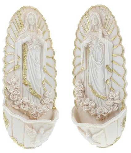 BESTOYARD 2pièces Holy Water Font for Home Wall Hanging Religious Decoration for First Communion Easy to Clean Spiritual Living Accessory