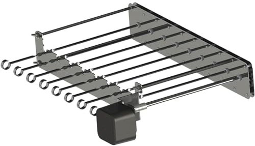 Raccolto Di Grill a Barbecue Elettrico, Set Di Grill Kabob Con Spiedini 9pcs, Spiedini Rotanti Automatici In Acciaio Inossidabile, Design Degli Ingranaggi a Rotazione, Coppia Alta, Per Campeggio Ester