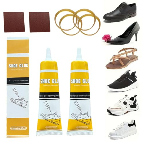Colle Chaussures Ultra Forte,Colle Forte Chaussure,Colle Semelle Chaussure,Super Glue Extra Forte,Colle de Réparation de Semelle,Réparation Cuir Caoutchouc Chaussure,Bottes,Boots (60ml*2pc 0B)