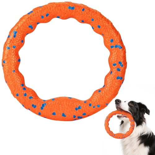 HQAYHSZD Premium Dog Flying Ring Toy, Interactive Tug Throw Ring for Outdoor Pool Beach Play, Soft E-TPU Gentle on Teeth & Gums, Lightweight Floating Dog Fetch Toy for Small Medium Breeds