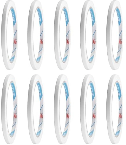 EuSupNova Cinta Adhesiva Doble Cara Blanca 10 Rollos 5mm x 15m