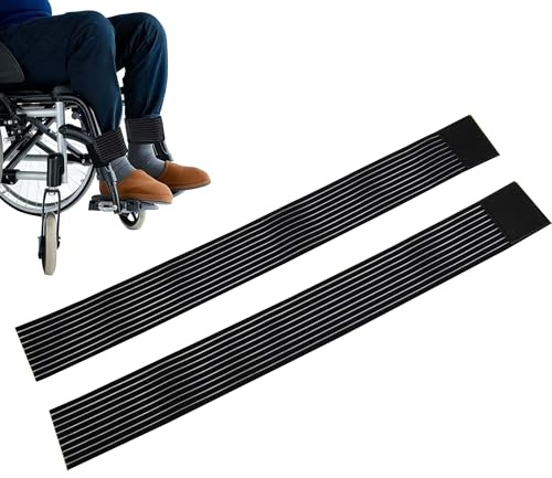 TUKEVA 2 PCS Correas para piernas para sillas de Ruedas, correas para reposapiernas para sillas de ruedas, evita que los pies se resbalen de los pedales para ancianos, discapacitados (Color B)