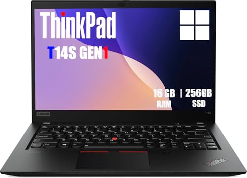 Lenovo Thinkpad T14s Gen 1 Ordinateur portable professionnel, ordinateur portable 14 pouces FHD, Intel Core i5-10210U, 16 Go DDR4, SSD NVMe 256 Go, clavier QWERTY américain, Windows 11 Pro (reconditio