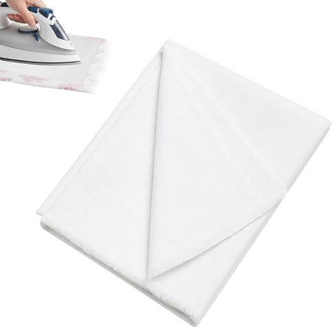 Bügelvlies Weiß 1m x 2m zum Aufbügeln, Leichter Einlagestoff für Nähen und Patchwork, Vliesstoff Fixiereinlage für Kleidung, DIY Basteln und Taschen Verstärkung