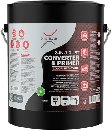 2-in-1 Rust Converter & Metal Primer - 1 Gallon Red Rust Paint Inhibitor for Metal, Ultra Car Rust Reformer & Encapsulator, Long-Lasting Anti Rust Conversion Coating, Heat Resistance.Covers up to 1,000 Sqft. Per Gallon. Permanently Stops Corrosion. Made in the USA.