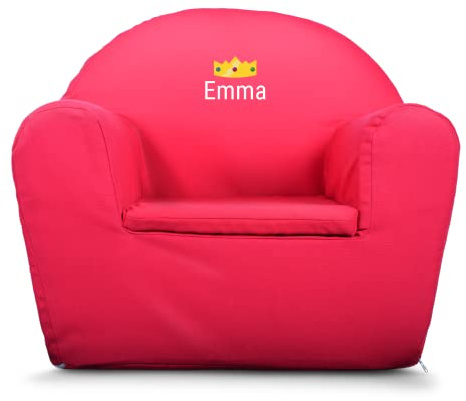 your surprise Kindersessel mit Namen - Kindersessel personalisiert mit Namen oder Text, hergestellt aus Baumwolle für Jungen und Mädchen im Alter von 1 bis 4 Jahre (Rosa)