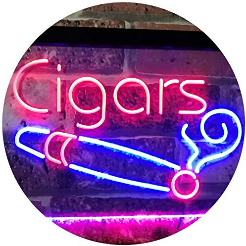 ADVPRO Cigars Lover Room Décor Dual Color LED Barlicht Neonlicht Lichtwerbung Neon Sign Rot & blau 600 x 400mm st6s64-i2335-rb