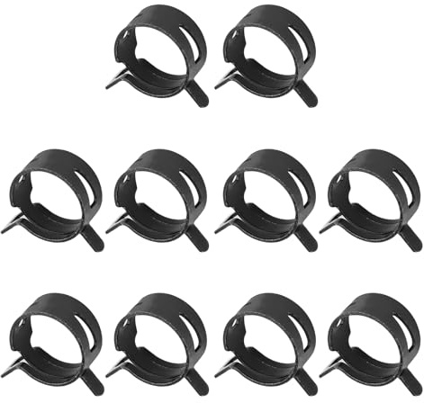 MroMax 10 Stück 23 mm ID-Federband-Schlauchschellen, schwarze Schlauchschellen, passend für 2,5 cm OD Kraftstoffleitung, Silikon-Vakuumschlauch, Luftschlauch und Wasserleitung, Buchse